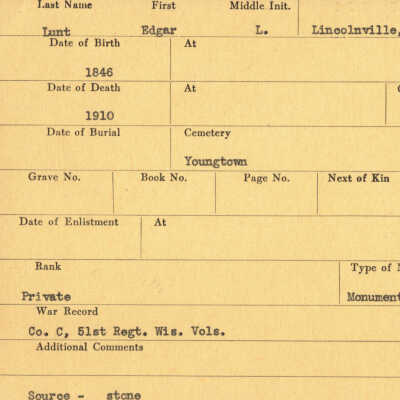 Edgar L. Lunt Military Records