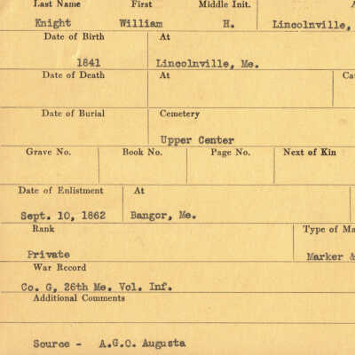William H. Knight Military Records