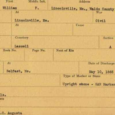 William F. Fletcher Military Records