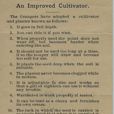 An Improved Cultivator