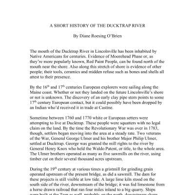 History of Ducktrap