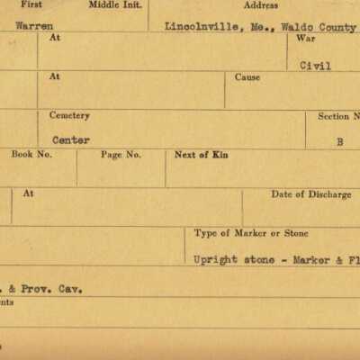 Warren Milliken Military Records