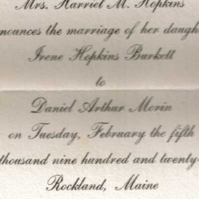 Hopkins - Morin Wedding Announcement