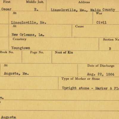 Oscar E. Richards Military Records