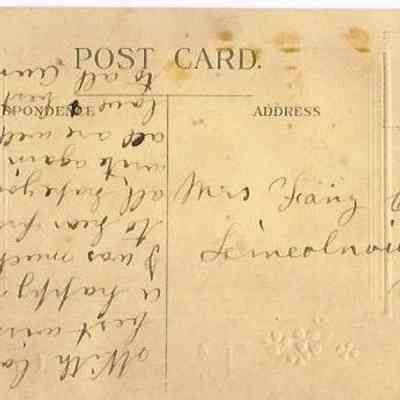 post card found inside Christian Science booklet