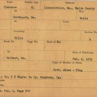 Clarence E. Hurd military record