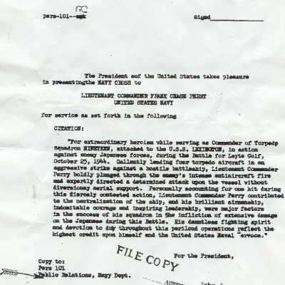 Navy Cross Commendation