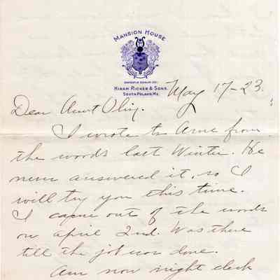 Knight Collection - 1923 Letter