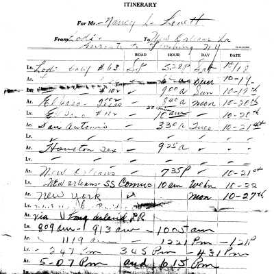 Southern Pacific Lines Itinerary