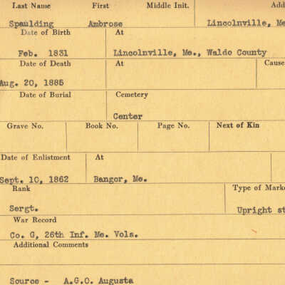 Ambrose Spaulding Military Records