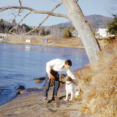 1960 - David & Dog at Ducktrap