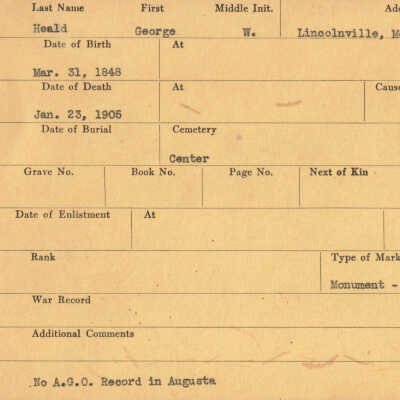George W. Heald Military Records