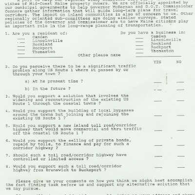 Route One Survey