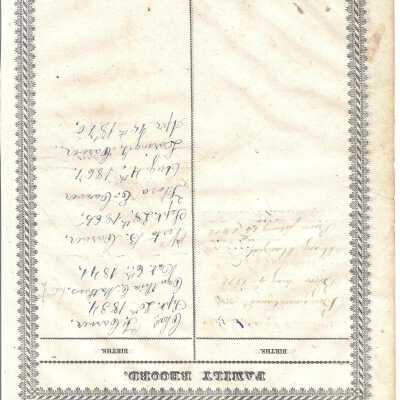 birth record 1831 Bible