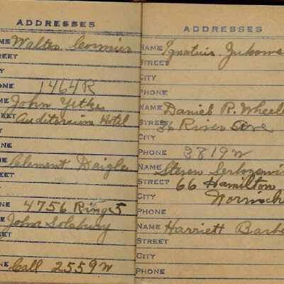 George Nichol's address book