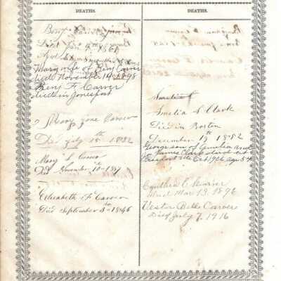 death record 1831 Bible
