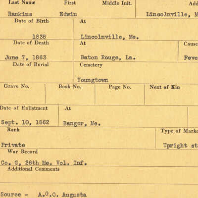Edwin Rankins Military Records