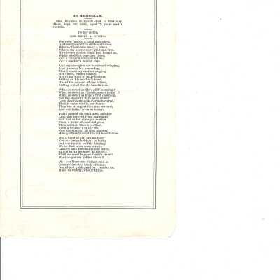 Covell memorial poem found n Bible