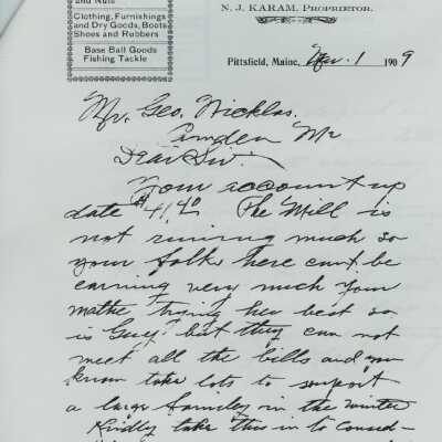 Letter from Waverley General Store to G.E. Nichols