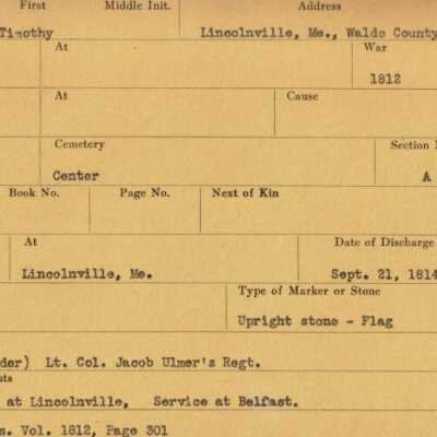 Timothy Dunton Military Records