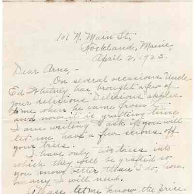 Knight Collection - 1923 Letter