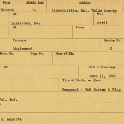 Roscoe G. Pendleton Military Records