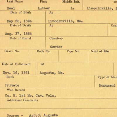 Luther L. Heal Military Records