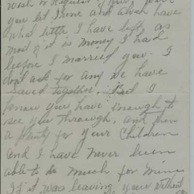 Pansy Nichols letter to husband George