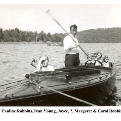 Pauline Robbins, Ivan Young, Joyce, ?, Margaret and Carol Robbins