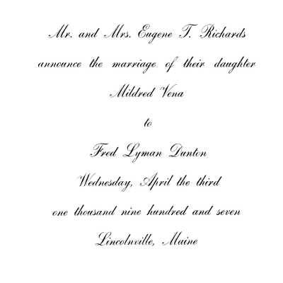 Wedding Announcement
