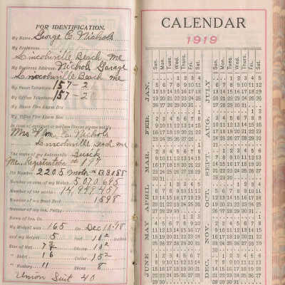 George Nichols Diary 1919