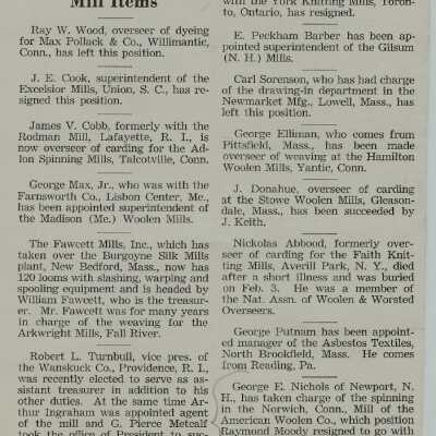 The Textile Review news item - G. E. Nichols