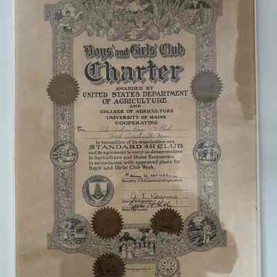 USDA Charter for the Airline Boy's 4-H Club