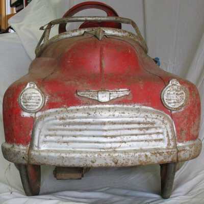 Toy car, front view