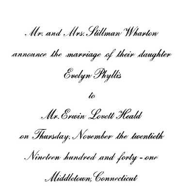 wedding Announcement Wharton - Heald