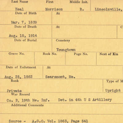 Morrison R. Heal Military Records