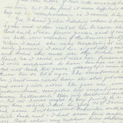 Letter to Ruth Magee from Estelle Reilly