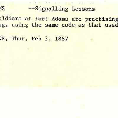 Fort Adams: Feb. 3, 1887