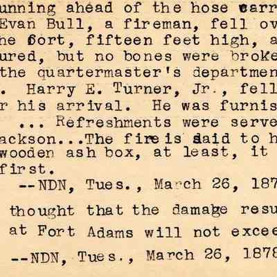 Fort Adams: Part two of Fire in officers quarters