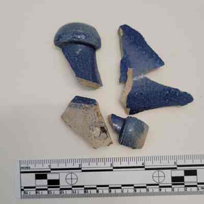Blue ceramic pieces