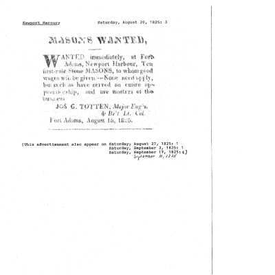 1825 NM Masons Wanted