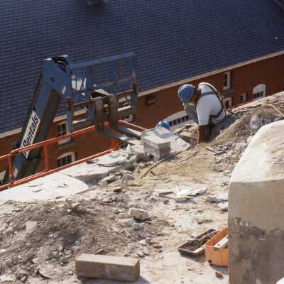 Renovation on East Wall Dec 1989