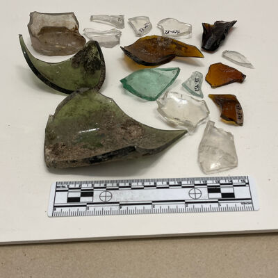 Glass fragments SE Tenailles 8/18/76