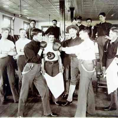 Boxing match in barracks