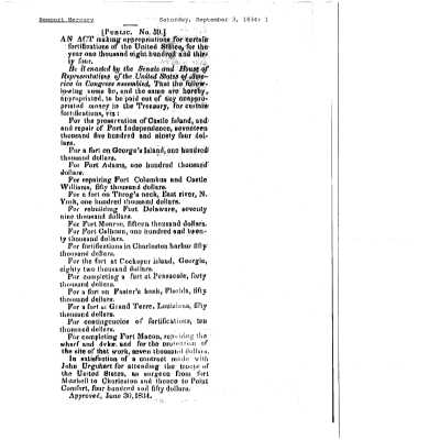 1834 NM Itemized Third System Appropriations