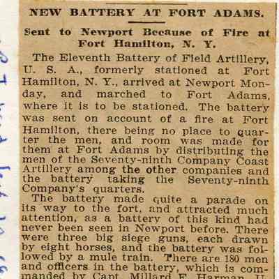 Fort Adams: NEW BATTERY AT FORT ADAMS