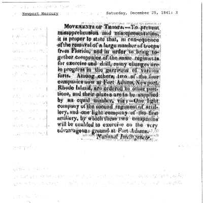 1841 NM Changing Companies of artillery at FA