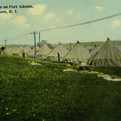 Soldiers' Tents on Fort Adams lawn