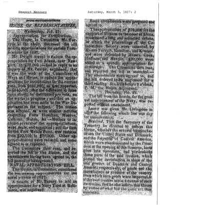 1827 NM House of Reps. Appropriations for Fortifications