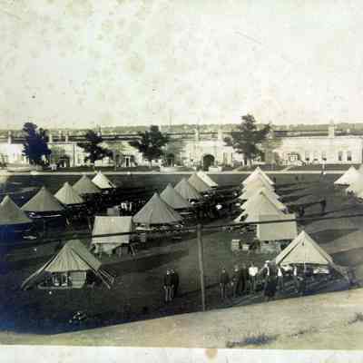 Parade grounds with tents